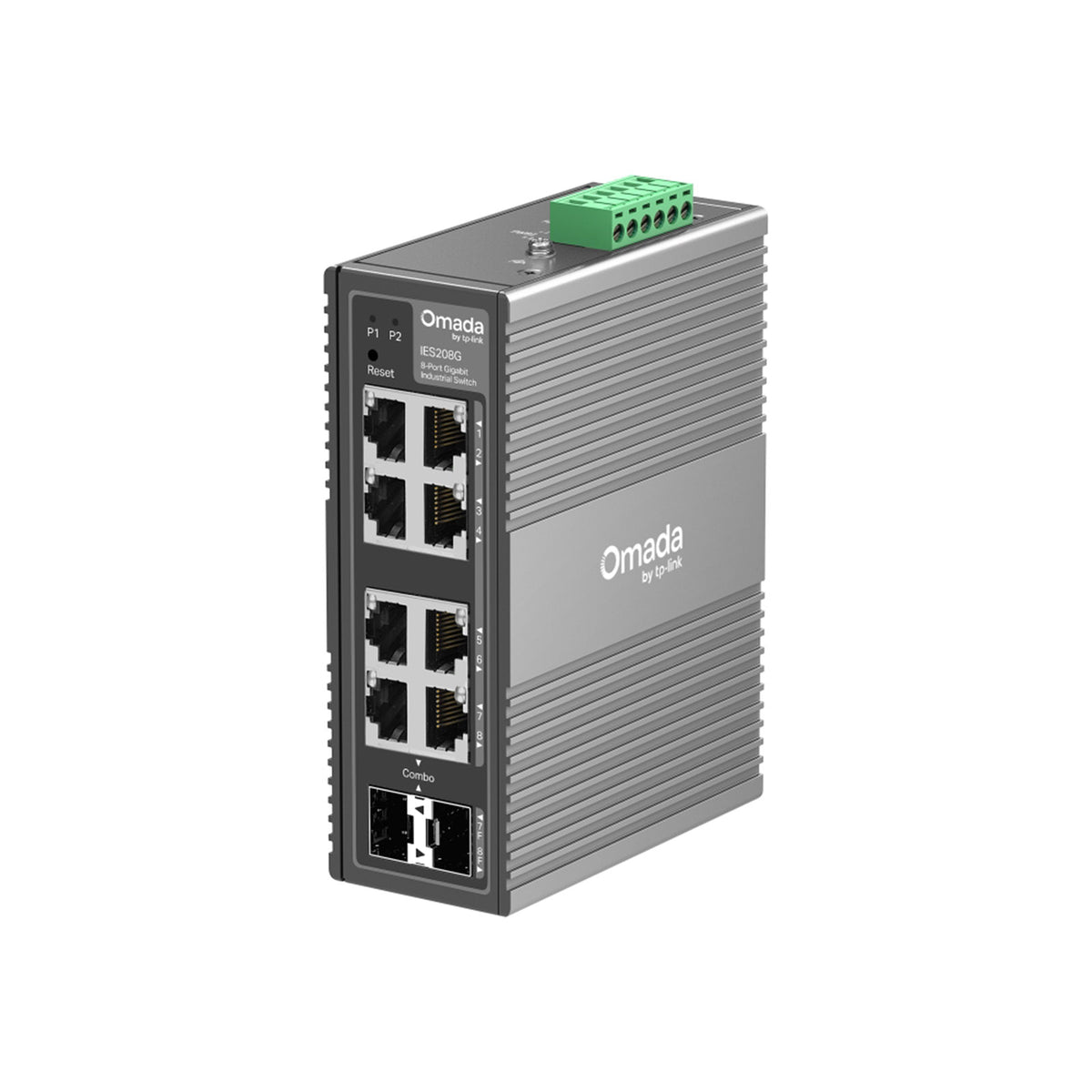 IES208G - Switch Industriale Gigabit 8 Porte IP40 con Gestione Cloud SDN, QoS e VLAN per Reti Professionali - Omada