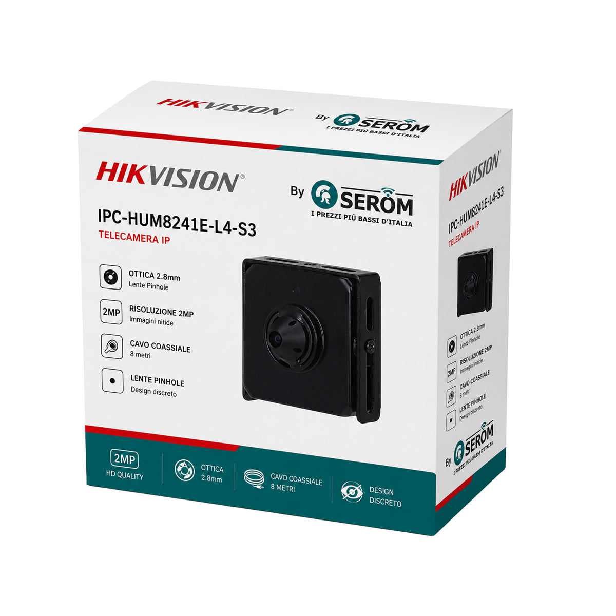 IPC-HUM8241E-L4-S3 2MP WizMind 2,8mm Pinhole Versteckte Kamera Full HD WDR 118° Diskrete Videoüberwachung - Dahua
