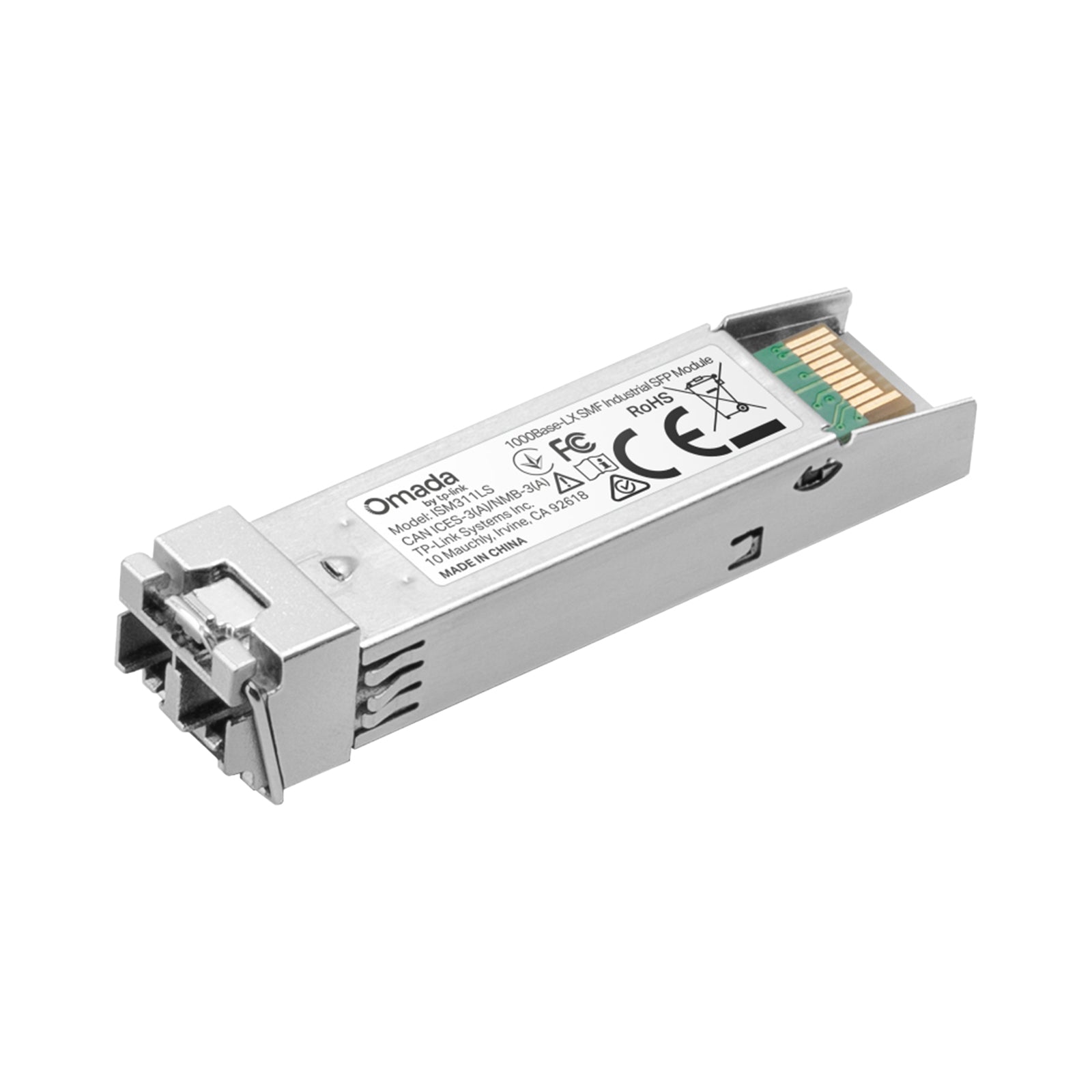 ISM311LS Omada Modulo SFP Industriale Gigabit 1000Base-LX, Fibra Monomodale 20km, 1310nm, DDM, LC/UPC