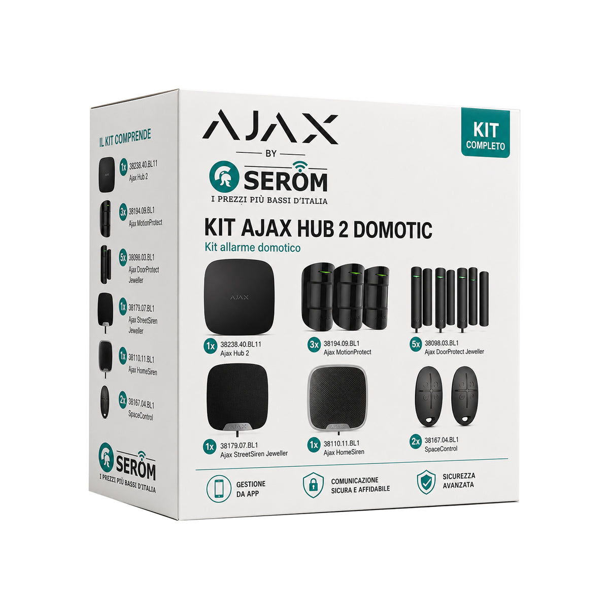 Kit AJAX_HUB_2_B_FULL - Ajax Kit con Hub 2 colore Nero