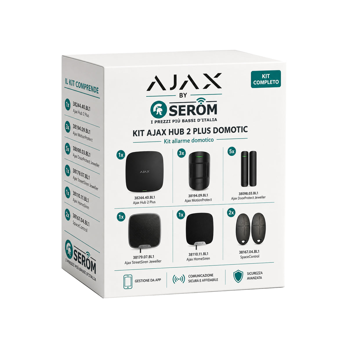 Kit AJAX_HUB_2_PLUS_B_FULL - Ajax Kit con Hub 2 Plus Hub2Plus colore Nero