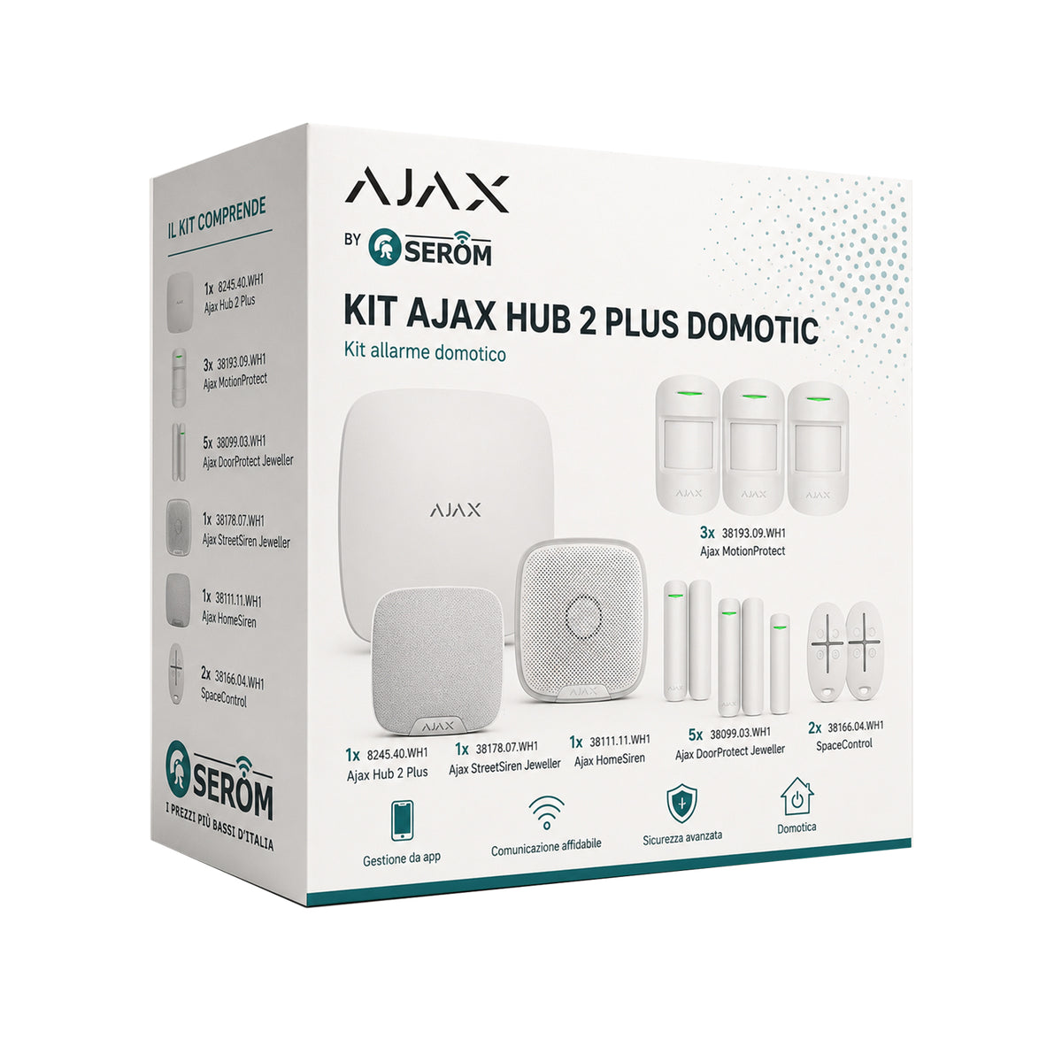 Kit AJAX_HUB_2_PLUS_W_FULL - Ajax Kit con Hub 2 Plus colore Bianco