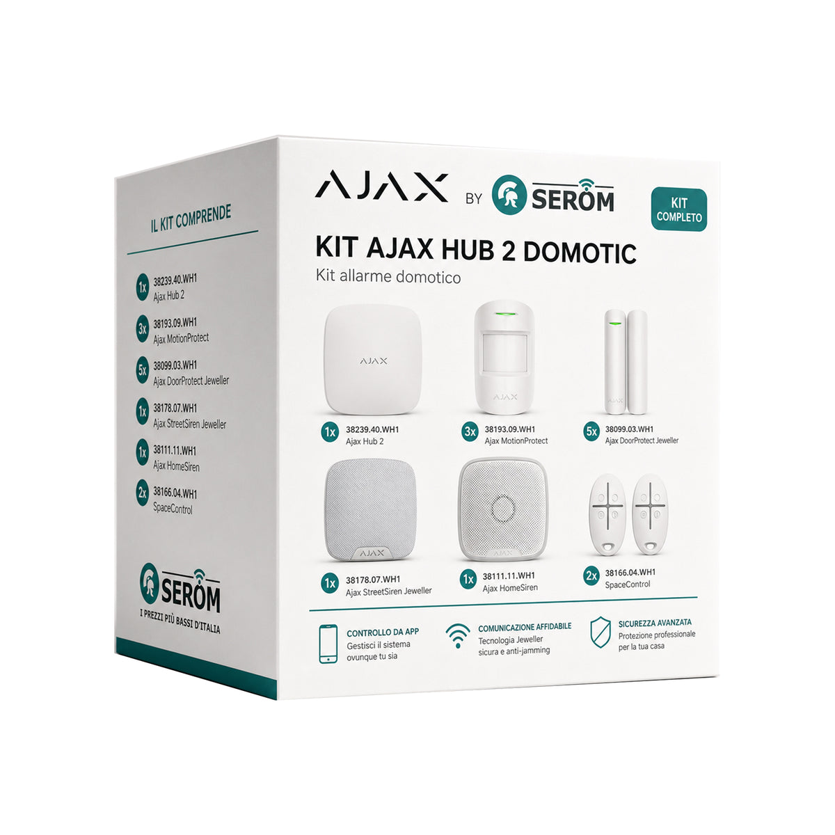 Kit AJAX_HUB_2_W_FULL - Ajax Kit con Hub 2 colore Bianco