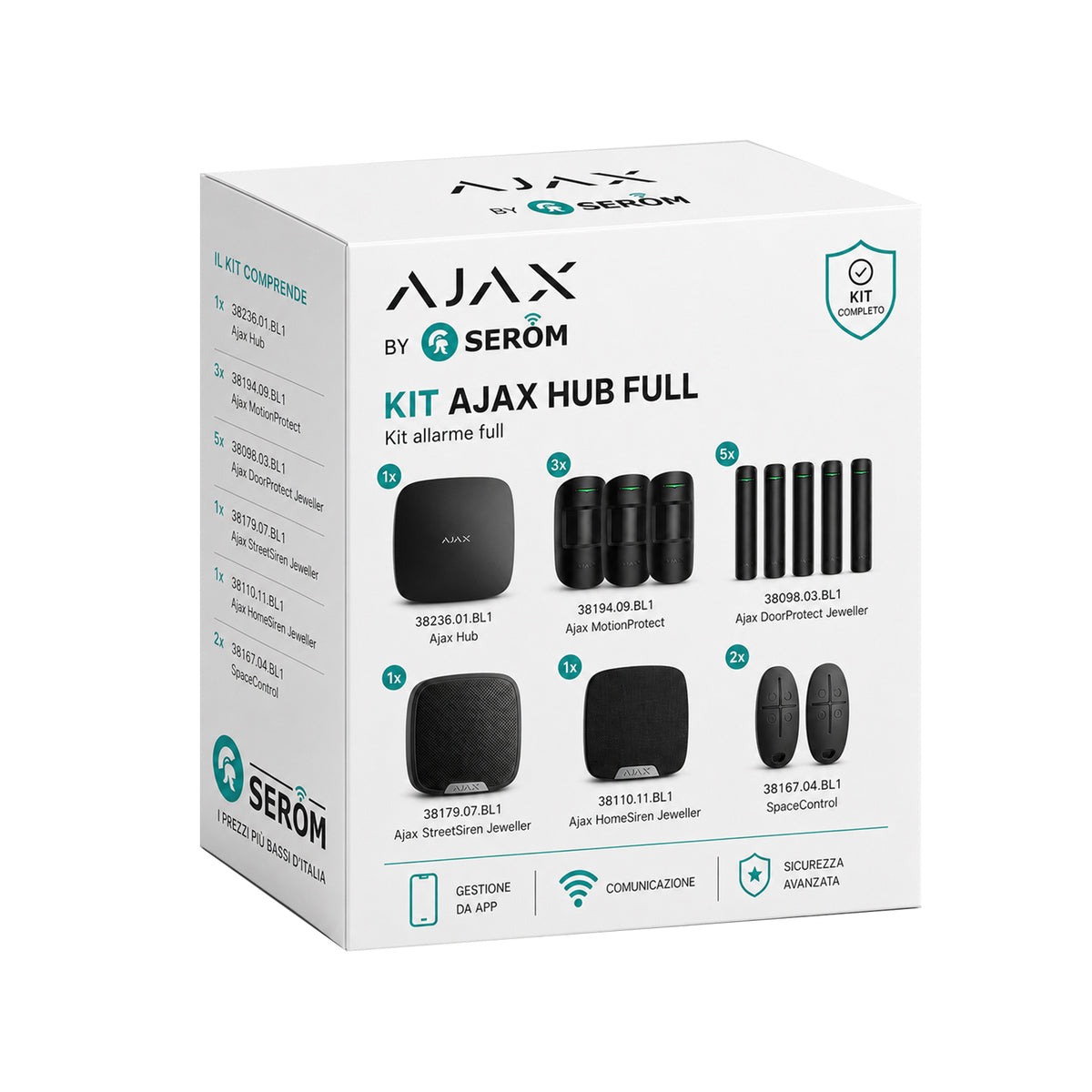 Kit AJAX_HUB_B_FULL - Ajax Kit con Hub colore Nero