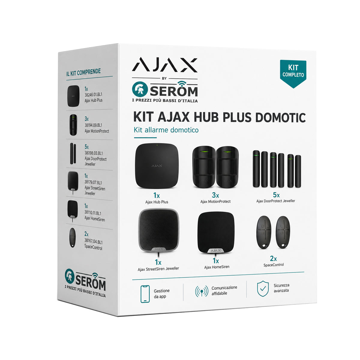 Kit AJAX_HUB_PLUS_B_FULL - Ajax Kit con Hub Plus colore Nero