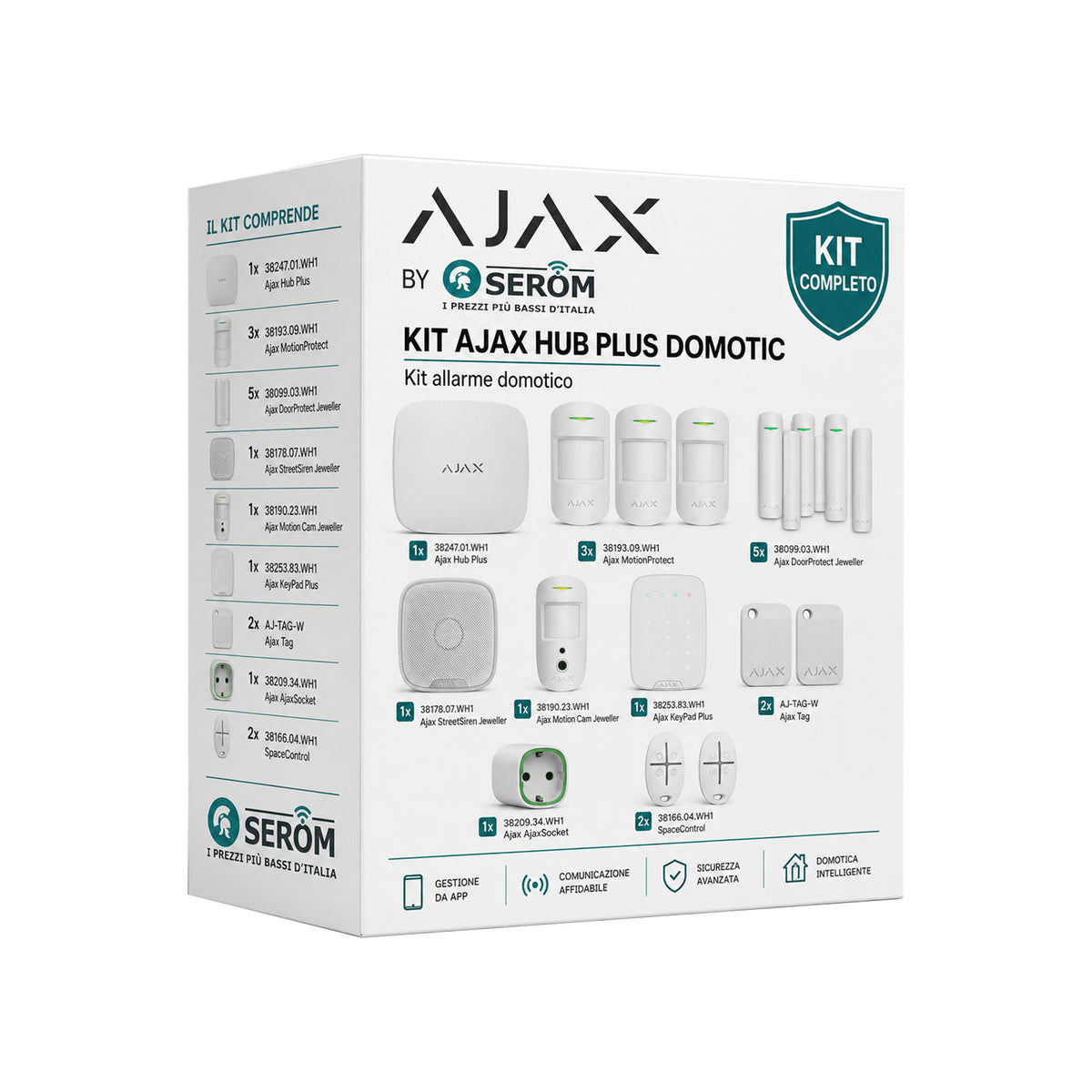 Kit AJAX_HUB_PLUS_W_DOMOTIC - Ajax Kit con Hub Plus domotico colore Bianco