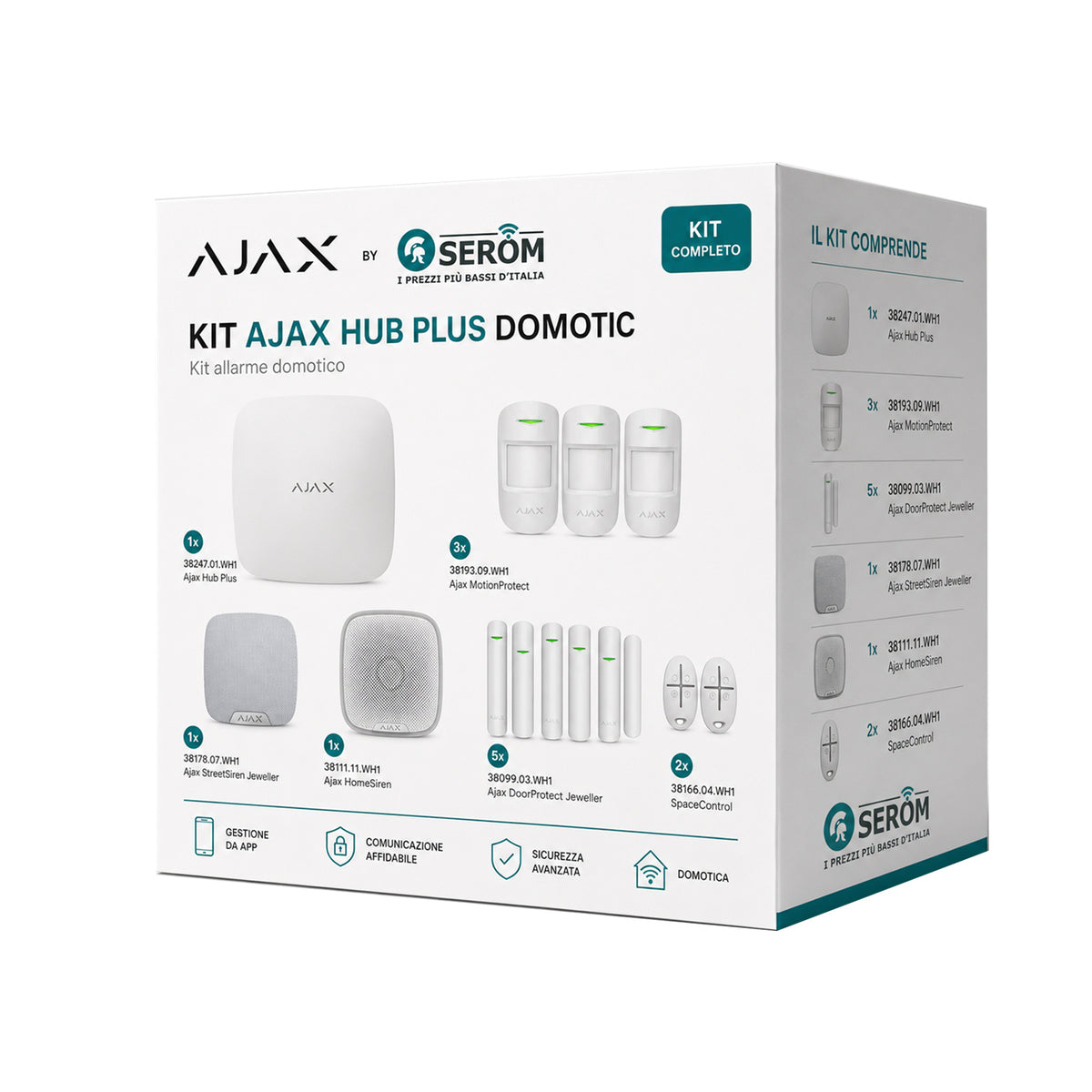 Kit AJAX_HUB_PLUS_W_FULL - Ajax Kit con Hub Plus colore Bianco