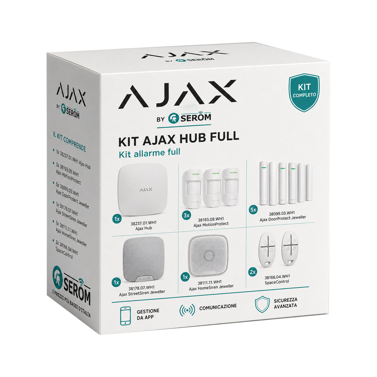 Kit AJAX_HUB_W_FULL - Ajax Kit con Hub colore Bianco