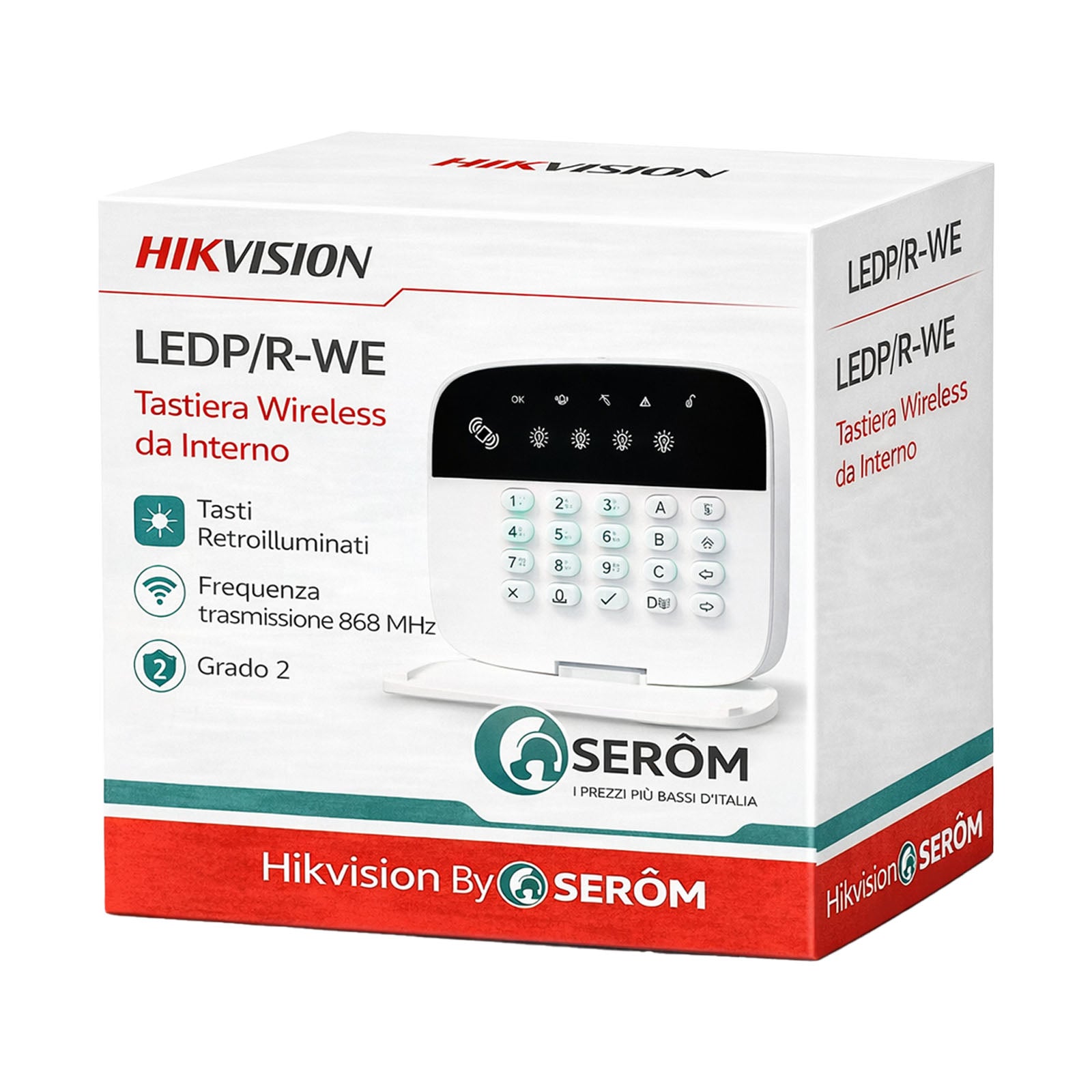 LEDP/R-WE Tastiera Wireless Keypad Pyronix-Hikvision 868MHz