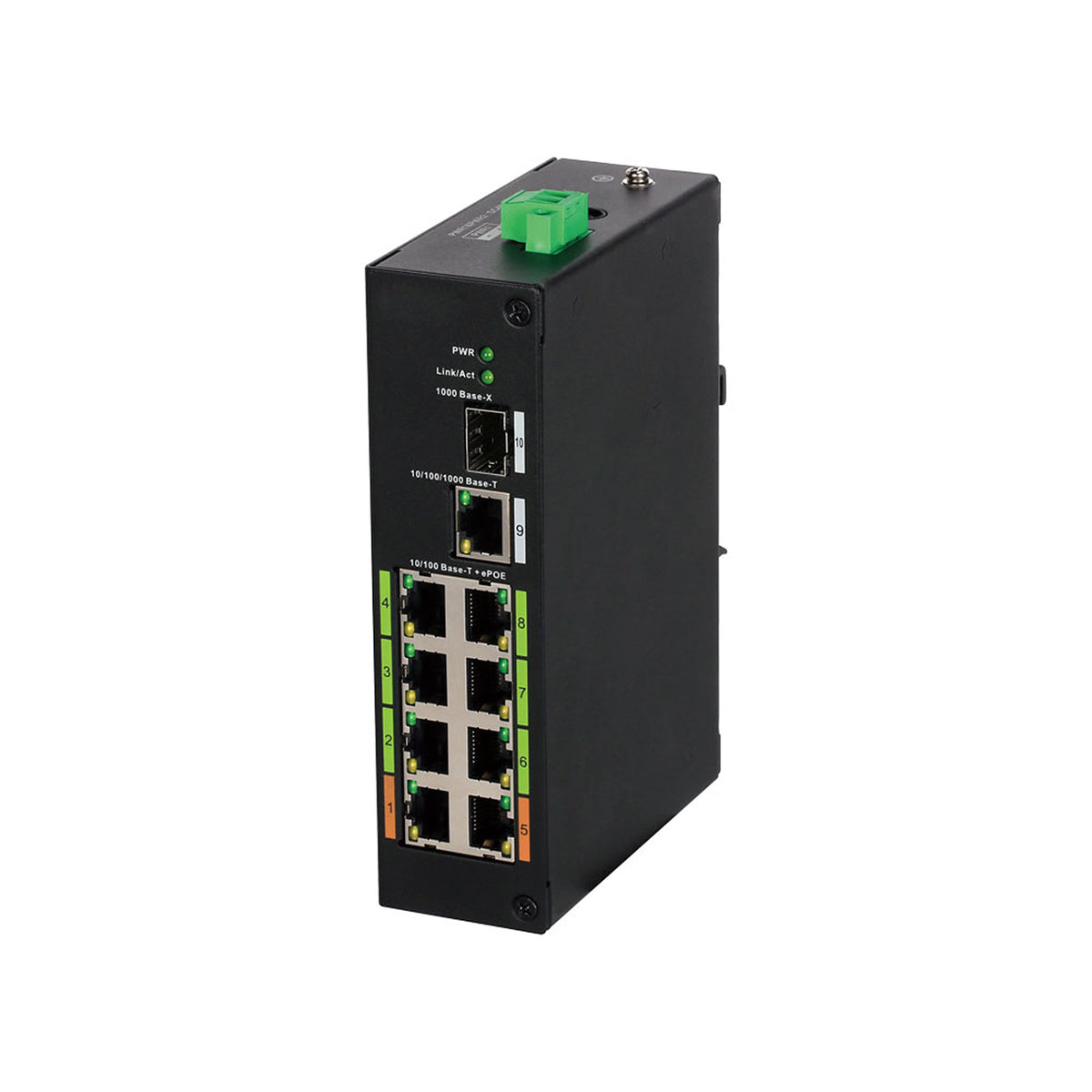 LR2110-8ET-120-V2 - Switch ePoE/PoE+ 10 Porte con Trasmissione fino a 800m per Reti Industriali - Dahua