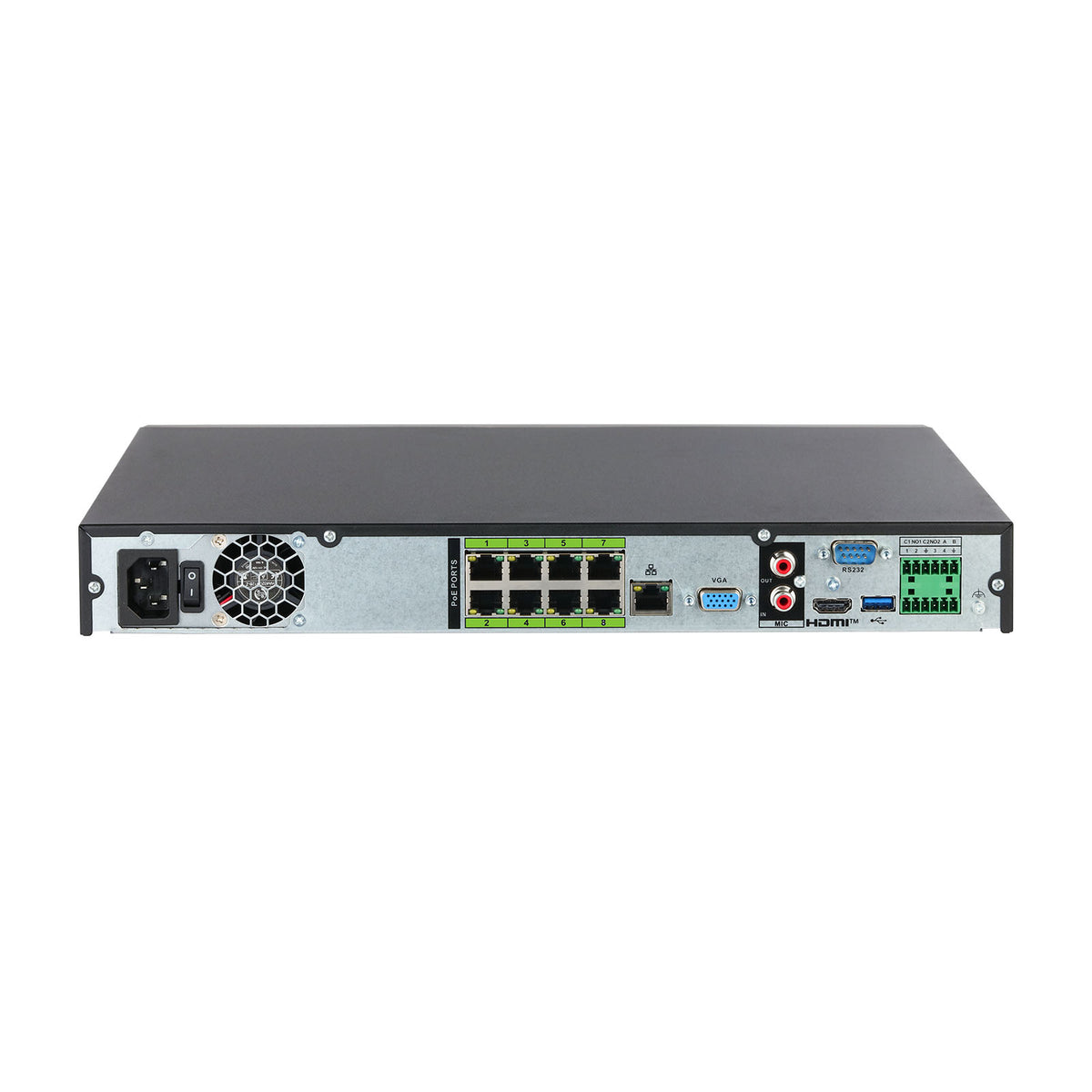 NVR5208-8P-EI2 NVR 8 Canali PoE 32MP WizSense AI AcuPick ANPR HDMI 8K 2HDD PPE Detection Videosorveglianza - Dahua