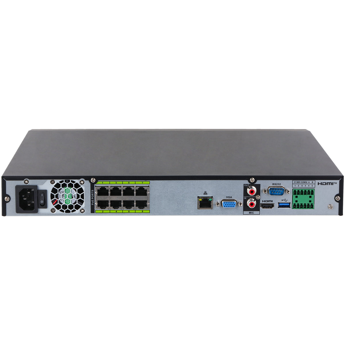 NVR5208-8P-XI - NVR 8 canali PoE IP 32MP Onvif AI 512 Mbps registratore di rete 2HDDs WizSense - Dahua