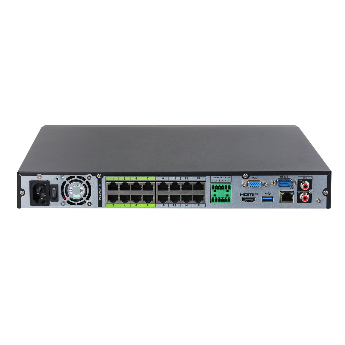 NVR5216-16P-XI - Registratore di Rete NVR 16 canali IP 32 MP 16 porte PoE AI 512Mbps 1U 2HDDs WizSense - Dahua