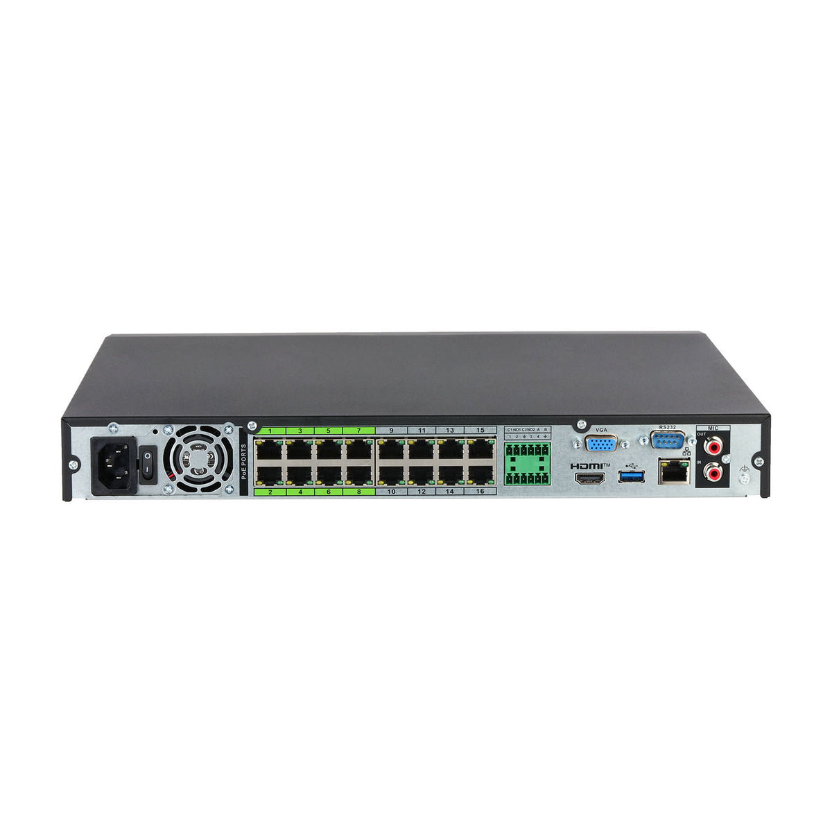 NVR5232-16P-EI2 - NVR Dahua 32 Canali WizSense con 16 Porte PoE, AI Deep Learning, Face Recognition e ANPR fino a 32MP 8K