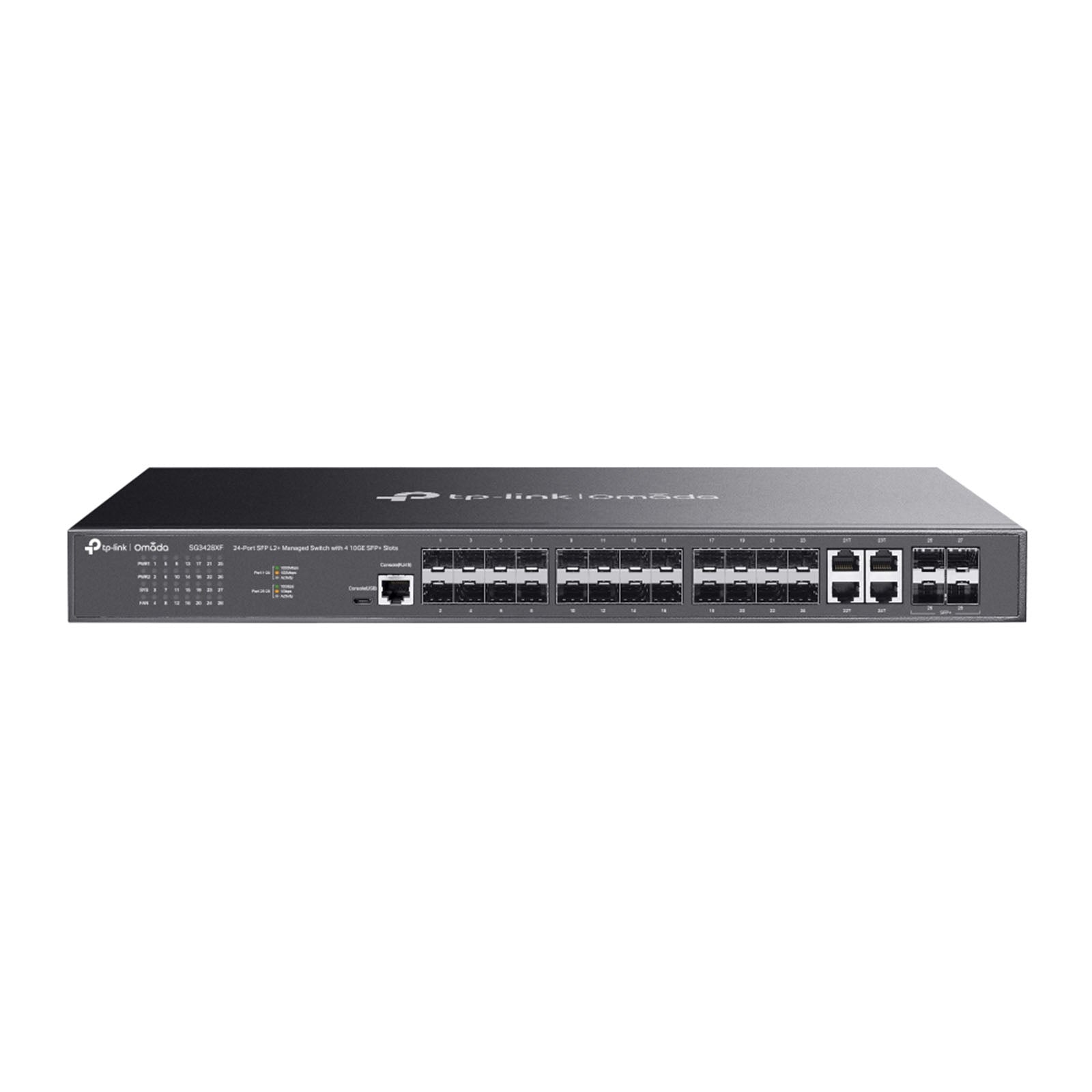 SG3428XF - Switch Layer 2+ Managed Full-Fiber con 24 Slot SFP, 4 Slot SFP+ 10G e Gestione Cloud SDN - Omada