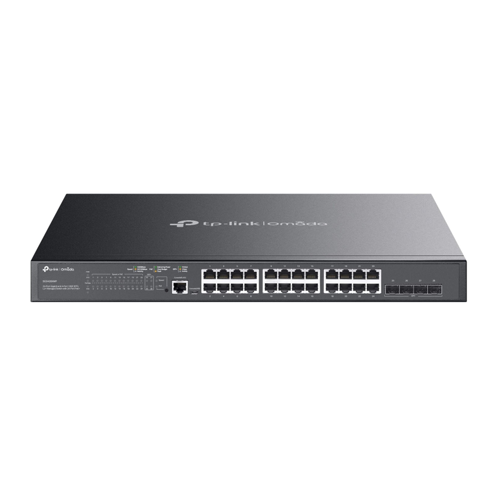 SG3428XMP - Switch Layer 2+ Managed PoE+ con 24 Porte Gigabit, 4 Slot SFP+ 10G e Gestione Cloud SDN - Omada