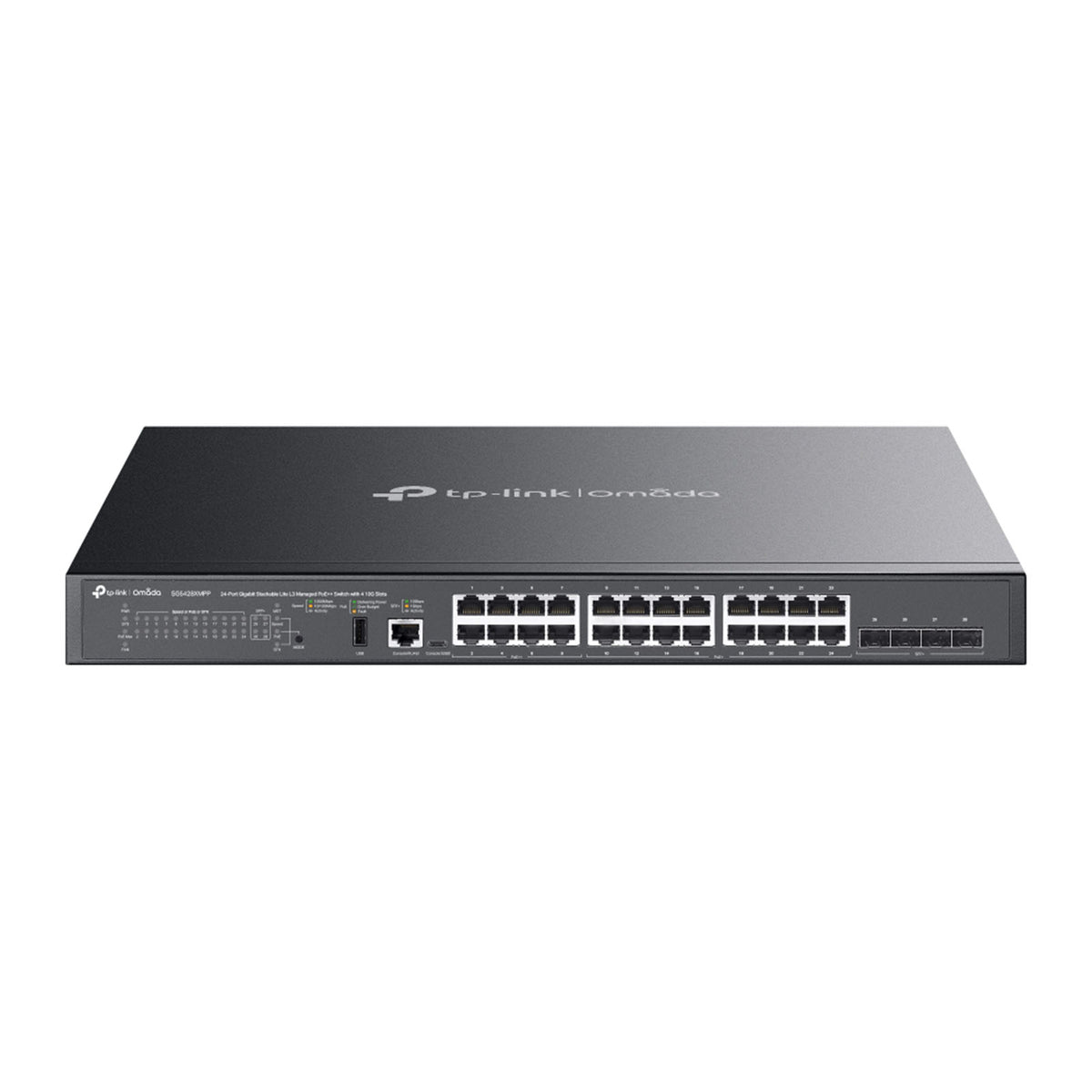 TP-Link Omada SG5428XMPP Switch Lite L3 24 Porte Gigabit PoE++ 500W 4 SFP+ 10G Stacking Omada SDN