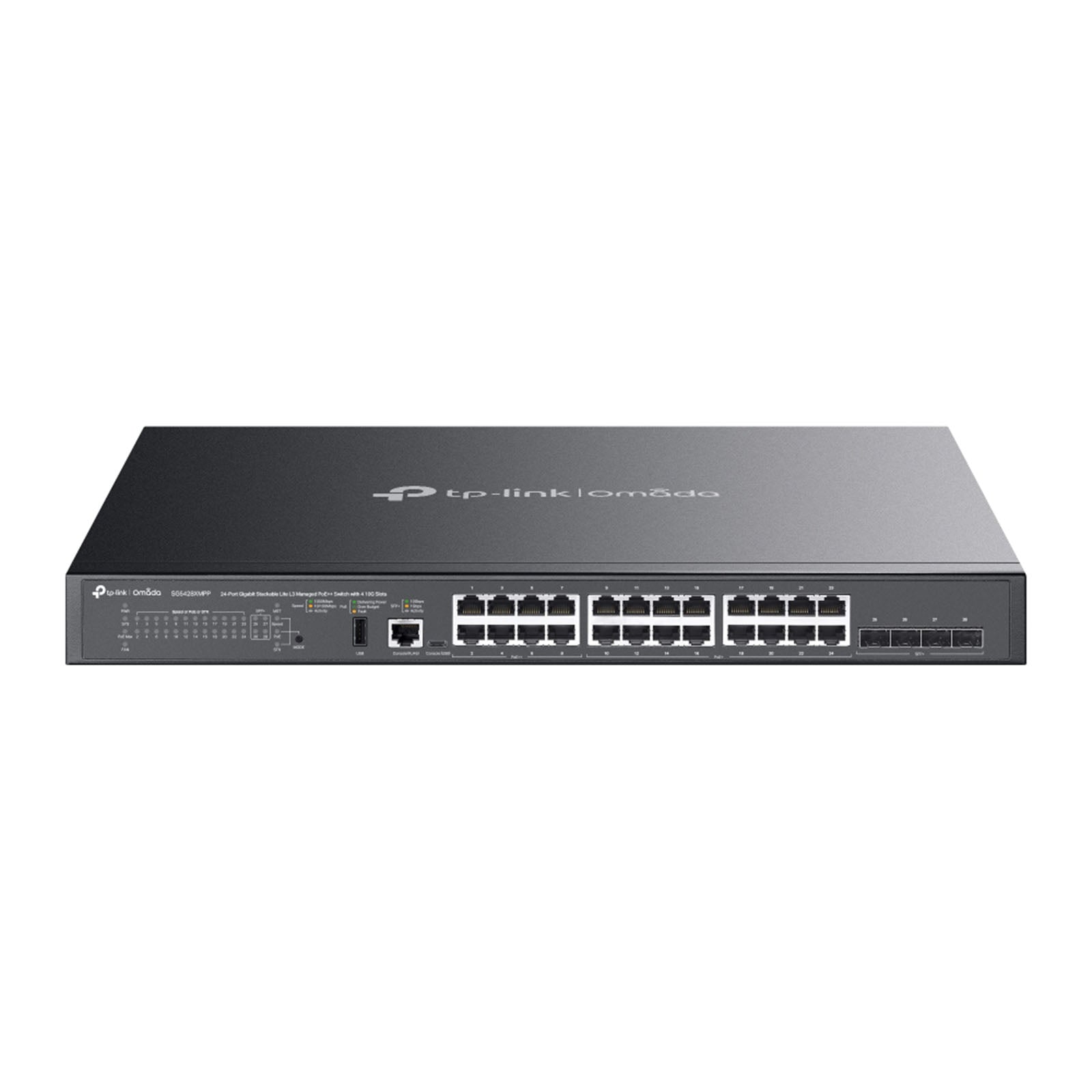 TP-Link Omada SG5428XMPP Switch Lite L3 24 Porte Gigabit PoE++ 500W 4 SFP+ 10G Stacking Omada SDN