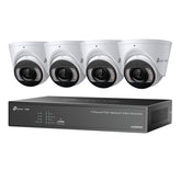 VIGI NK4P-T4425-2T - Kit Videosorveglianza 4 Telecamere 4MP Full Color con NVR PoE+ 4 Canali e Analisi Intelligente AI - VIGI