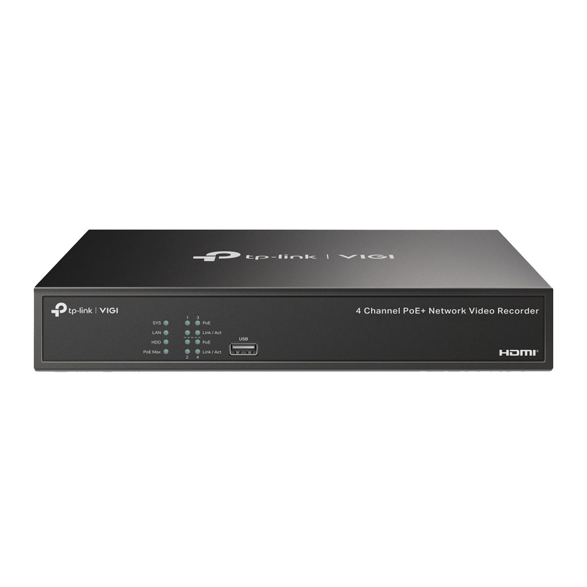 VIGI NVR1004H-4P - NVR IP 4 Canali PoE+ con Supporto 8MP, AI per Rilevamento Persone e Veicoli e Registrazione H.265+