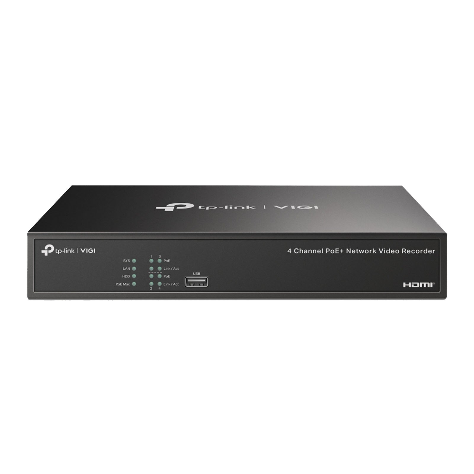 VIGI NVR1004H-4P - NVR IP 4 Canali PoE+ con Supporto 8MP, AI per Rilevamento Persone e Veicoli e Registrazione H.265+