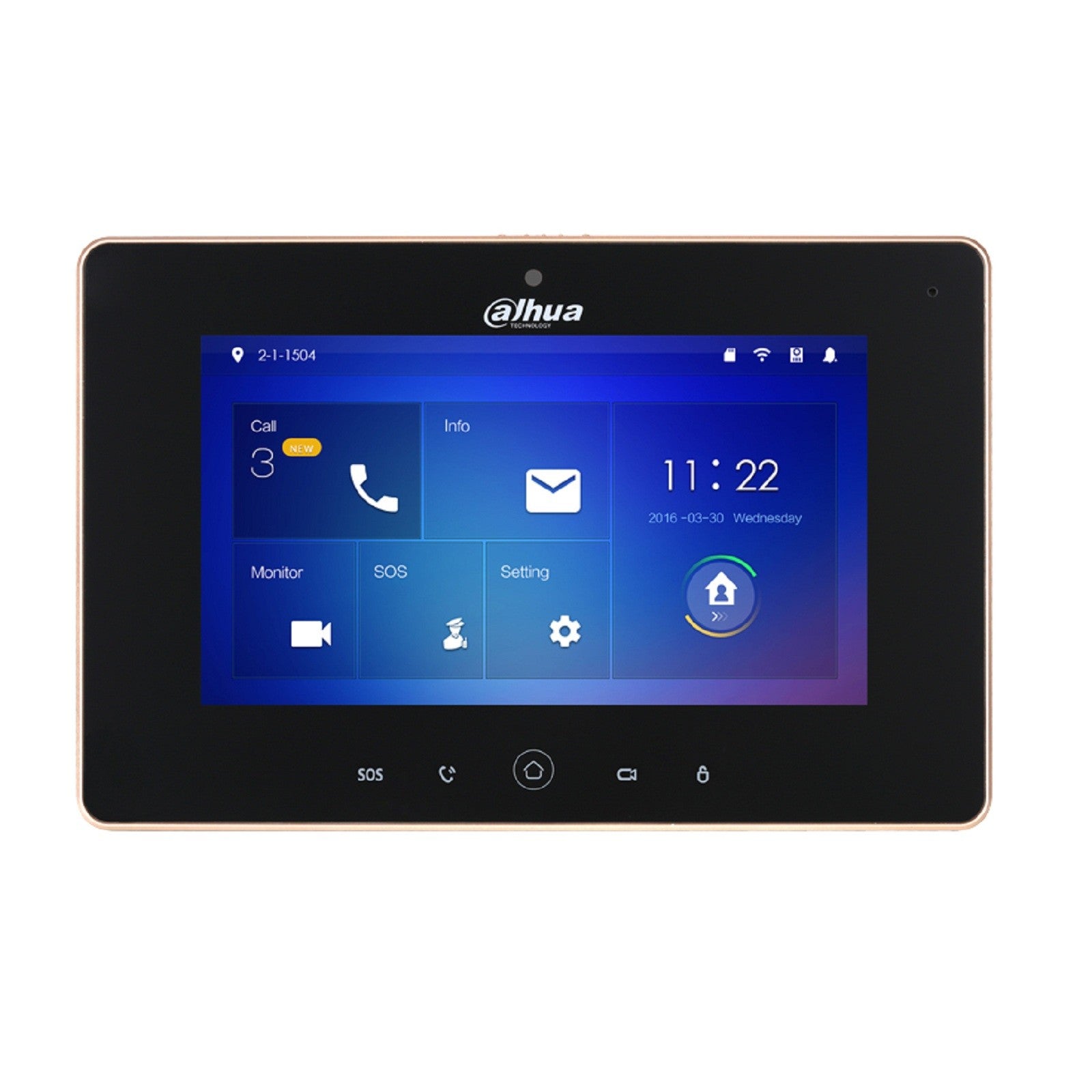 VTH5221D-S2 - Postazione Wi-Fi interna nera display 7" touch con snapshot e slot MicroSD - S2 - Dahua