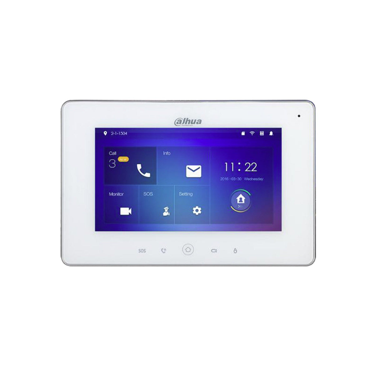 VTH5241DW-S2 - Postazione Videocitofono Interno S2 WiFi Touch 7" con Allarme, PoE e Slot MicroSD - Dahua