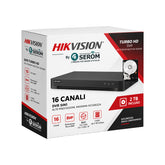 iDS-7216HUHI-M2/XT/4A+16/4ALM DVR 16 Canali 8MP 4K AcuSense AI H.265+ 32 IP HDD 2TB Incluso - Hikvision
