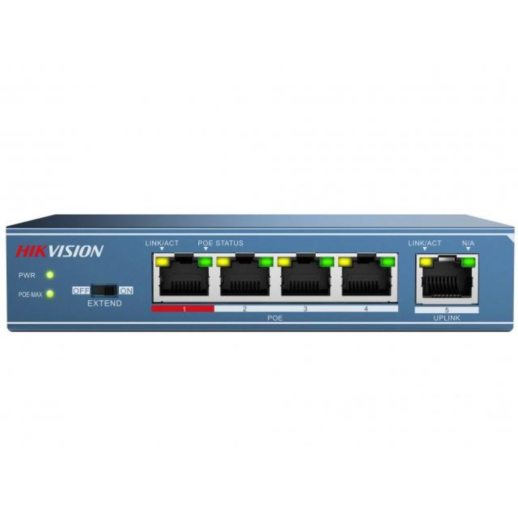 Hikvision Digital Technology DS-3E0105P-E/M switch di rete Non gestito Fast Ethernet (10/100) Supporto Power over Ethernet (PoE) Blu