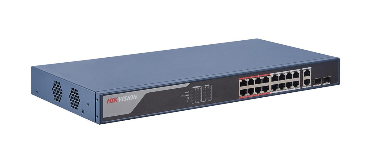 Hikvision Digital Technology DS-3E1318P-EI switch di rete Fast Ethernet (10-100) Supporto Power over Ethernet (PoE) Blu