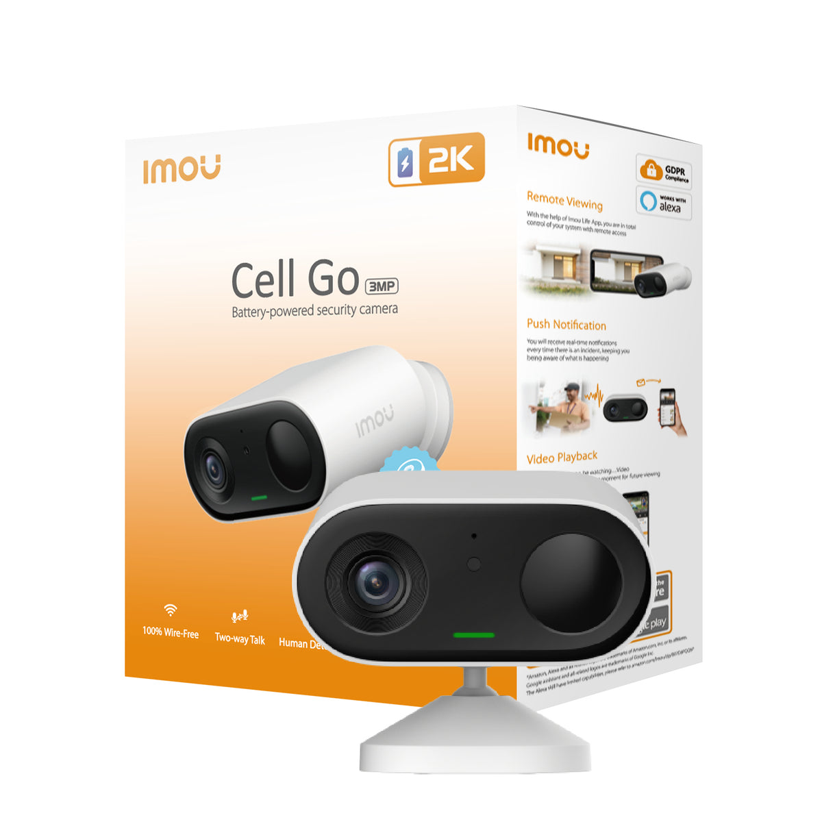 IPC-B32P-V2-IMOU - Imou Cell Go - Telecamera a batteria da 3MP 100% senza fili - Funzione VLOG per trasformarla in una Trap Cam.